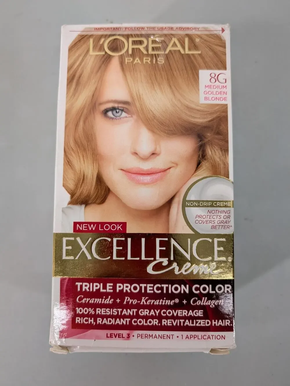 L'Oreal Paris Excellence Creme Permanent Hair Color 8G Medium Golden Blonde